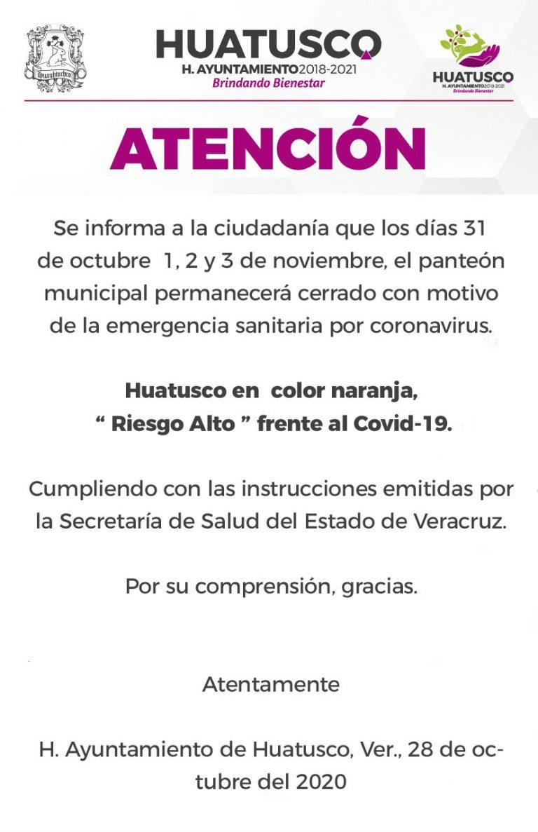 DE ACUERDO A LA SEMAFORIZACIÓN SE DETERMINA EL CIERRE O APERTURA DE LOS PANTEONES MUNICIPALES