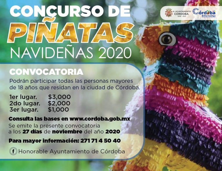INVITA AYUNTAMIENTO DE CÓRDOBA A GANAR PREMIOS EN EFECTIVO EN CONCURSO DE PIÑATAS 2020