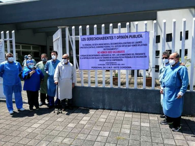 PERSONAL DEL ISSSTE EN CÓRDOBA SOLICITA DE FORMA INMEDIATA SER VACUNADOS CONTRA EL COVID19
