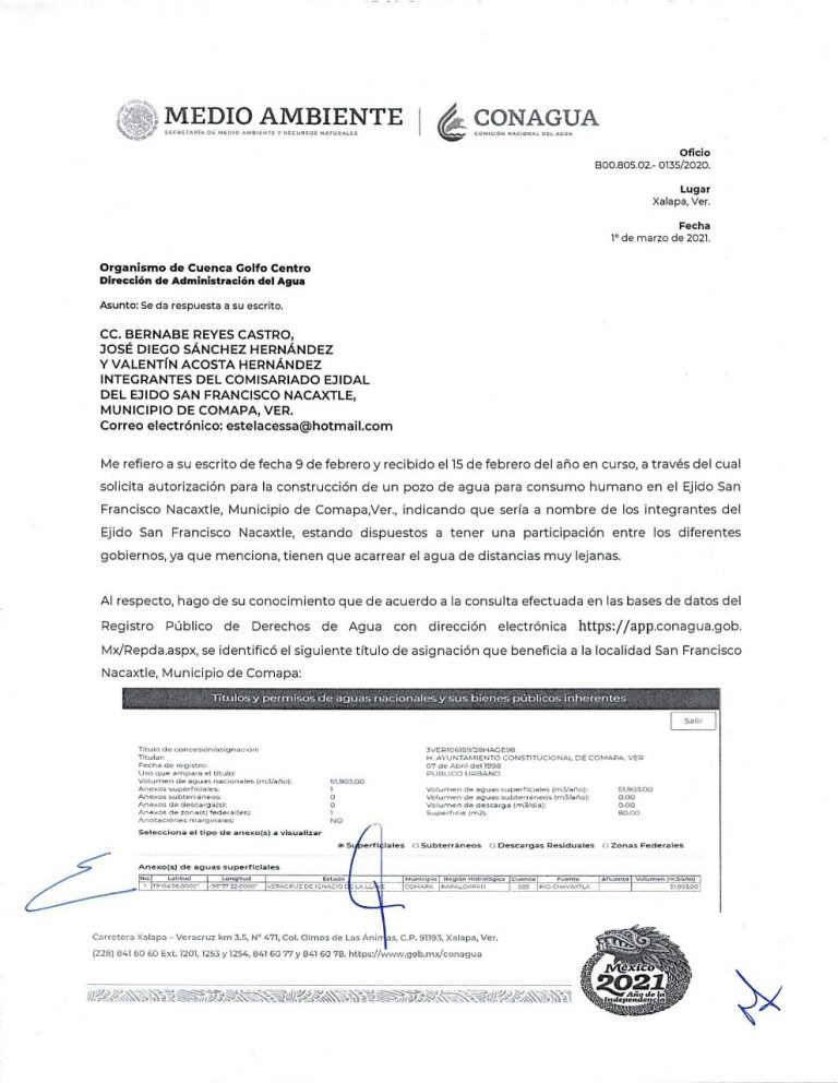 NO AUTORIZAN OBRA DE AGUA EN COMAPA POR VEDA EN EL PAÍS DE CUENCAS Y ACUÍFEROS