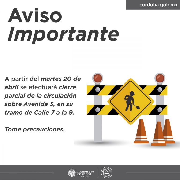 REDUCIRÁN CIRCULACIÓN VEHICULAR EN AVENIDA 3, RECOMIENDA UMPC CÓRDOBA TOMAR PRECAUCIONES