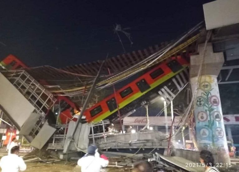 SE DESPLOMA PUENTE DE LA LÍNEA 12 DEL METRO EN LA CIUDAD DE MÉXICO