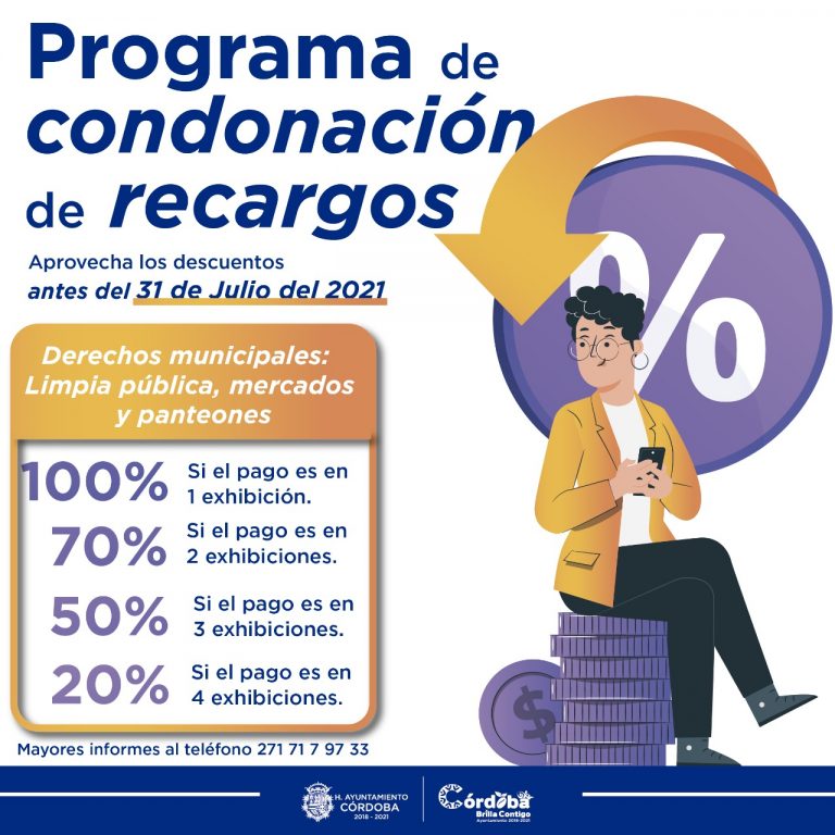 SE MANTIENE VIGENTE PROGRAMA DE CONDONACIÓN DE RECARGOS EN DERECHOS MUNICIPALES EN CÓRDOBA