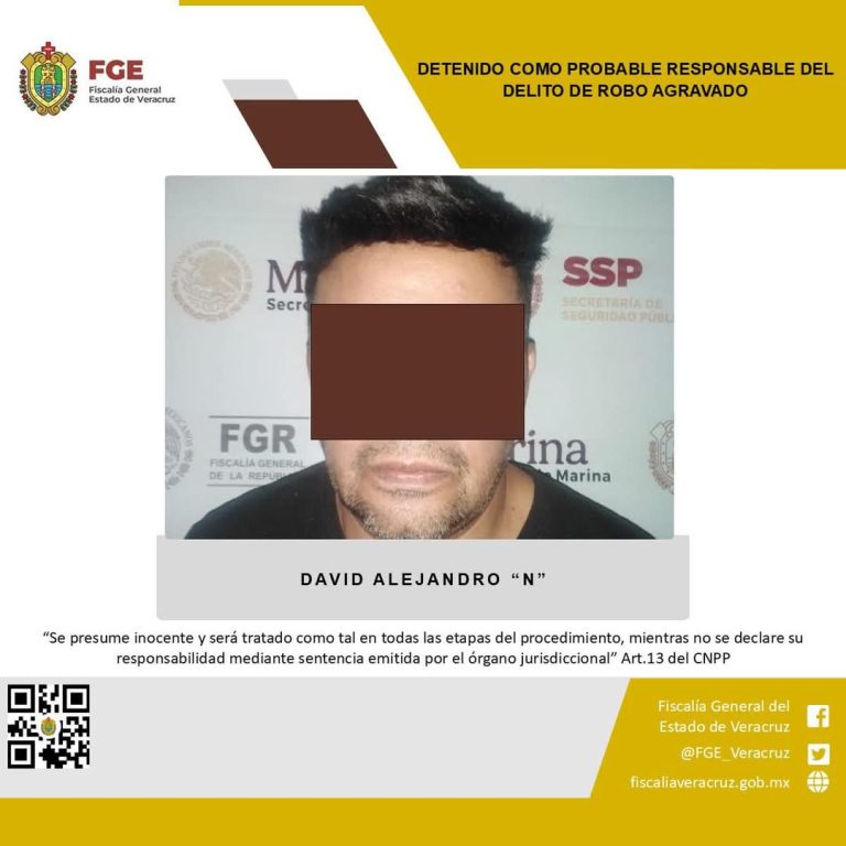 DETENIDO COMO PROBABLE RESPONSABLE DEL DELITO DE ROBO AGRAVADO