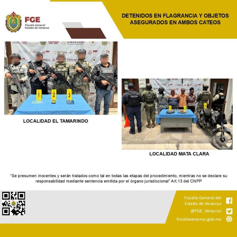 TRES PERSONAS DETENIDAS Y OBJETOS ASEGURADOS EN OPERATIVOS DE CATEO CON FUERZAS FEDERALES Y ESTATALES EN CUITLÁHUAC