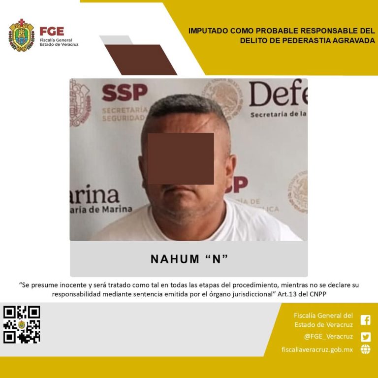 IMPUTADO COMO PROBABLE RESPONSABLE DEL DELITO DE PEDERASTIA AGRAVADA