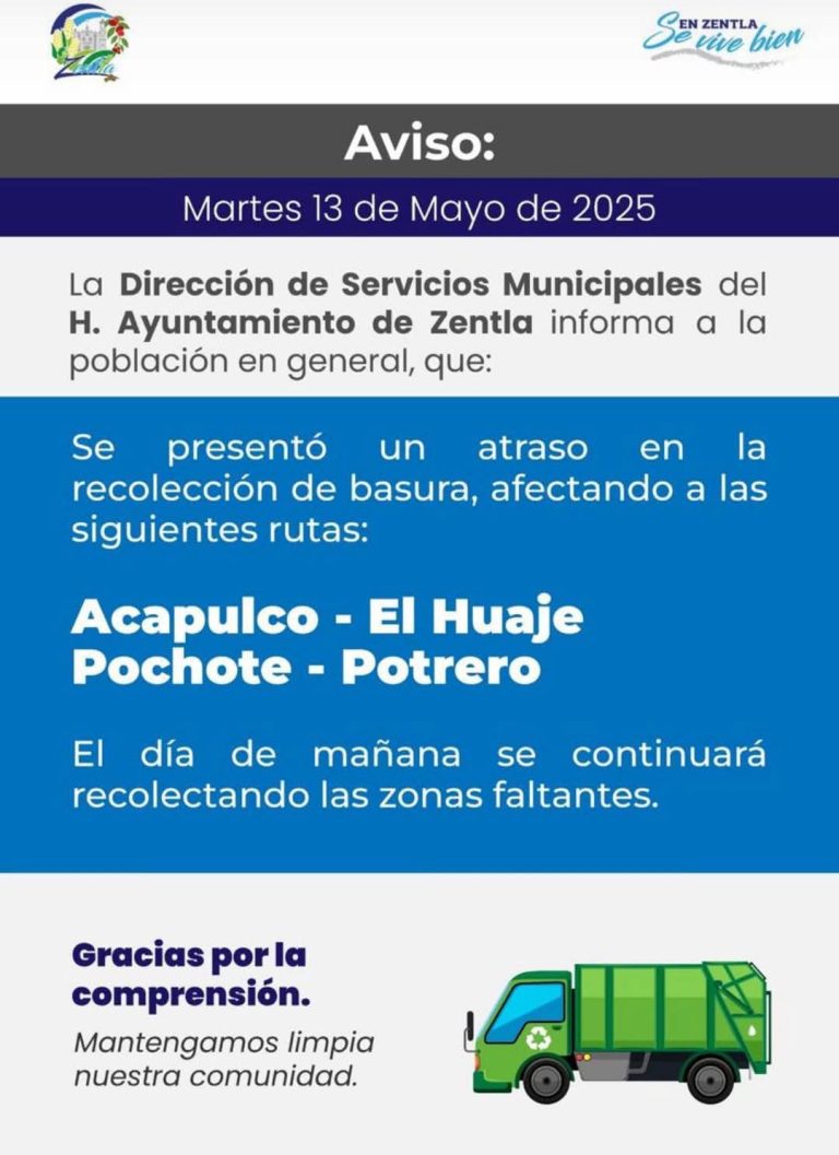 RECOLECCIÓN DE BASURA EN ZENTLA