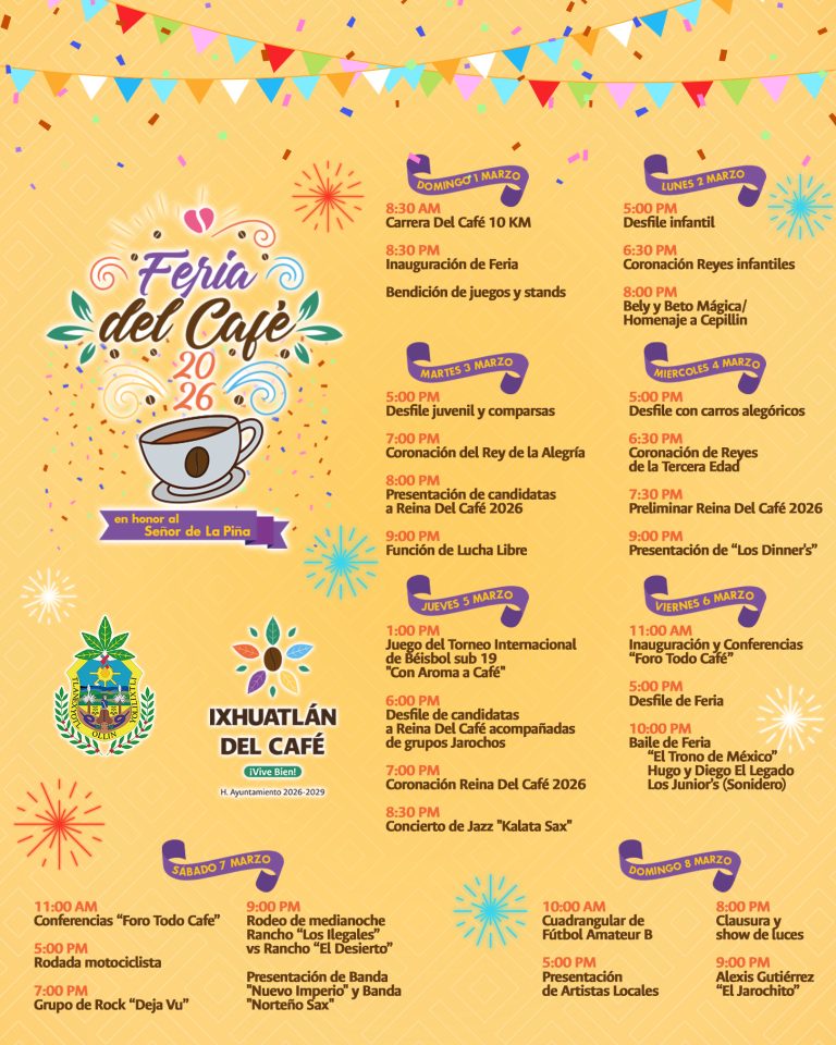 ANUNCIAN FERIA EN IXHUATLÁN DEL CAFÉ