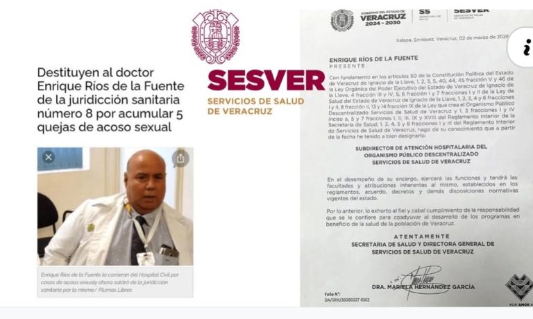 SAQUEO, CORRUPCIÓN, COMPLICIDAD, INEPTITUD Y AHORA, IMPUNIDAD POR ACOSO SEXUAL EN SESVER